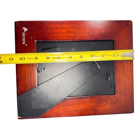 Vtg Sicura Wood Wicker Rectangular Picture Frame 5x7 photo easel Boho Rustic - Picture 13 of 16